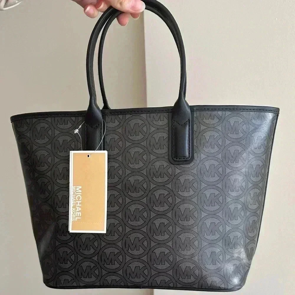 MICHAEL KORS Jodie Small Logo Jacquard Tote Bag Small Tote - Black MSRP $348 NWT